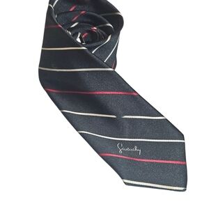 Givenchy Black and Red Silk Tie